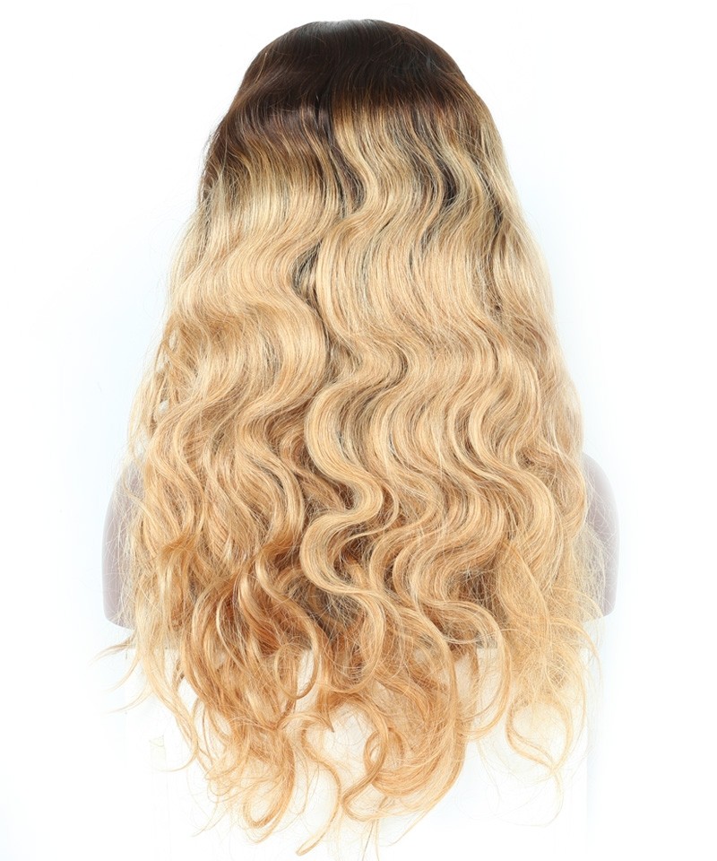 Cara Honey Blonde Ombre Wavy Lace Front Human Hair Wigs Carahair