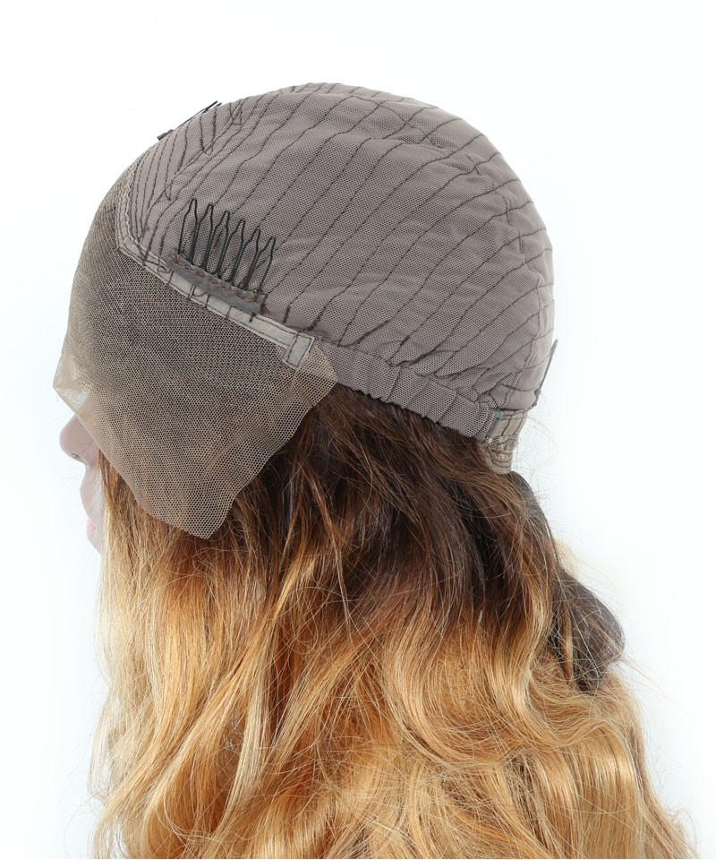 Cara Honey Blonde Ombre Wavy Lace Front Human Hair Wigs Carahair
