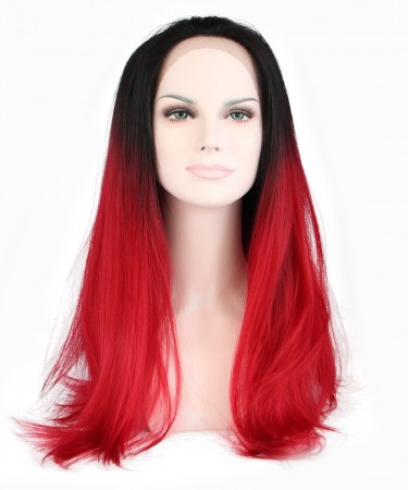 CARA 1B/Red Ombre Wigs Women Fashion Synthetic Wig Lace Front Wig