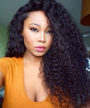 CARA Full Lace Human Hair Wigs Deep Curly Wave Silk Base Wigs Natural Scalp 