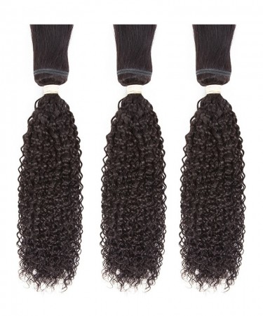 CARA Brazilian Kinky Curly Braid in Bundles Human Hair Weave 3 Pcs Natural Color