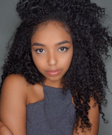 CARA 250% Density Kinky Curly Human Hair Lace Front Wigs Natrual Curly Wigs 16"