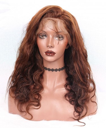 CARA Lace Front Human Hair Wigs 250% Density For Black Women Brown Hair Color 