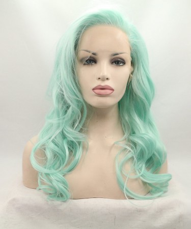 CARA Light Green Lace Front Wig Wavy Synthetic Wig