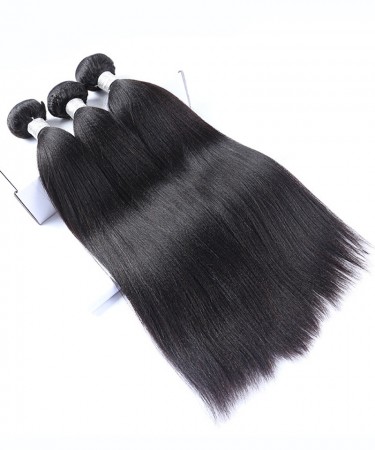 CARA Malaysian Virgin Hair 3 Pcs Yaki Straight Bundles 100% Human Hair 