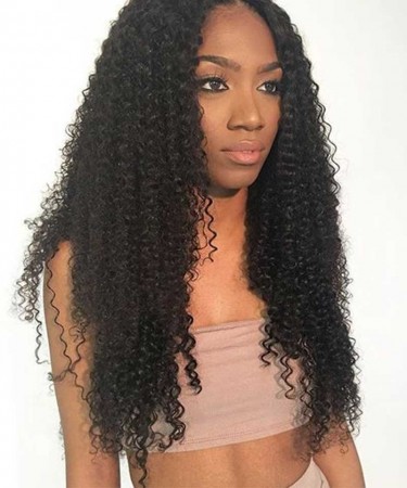 CARA Silk Base Full Lace Human Hair Wig Kinky Curly Wigs 150% Density 24inch 
