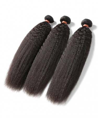 CARA  Kinky Straight 3 Pcs 100% Human Hair Weaving Malaysion Virgin Hair