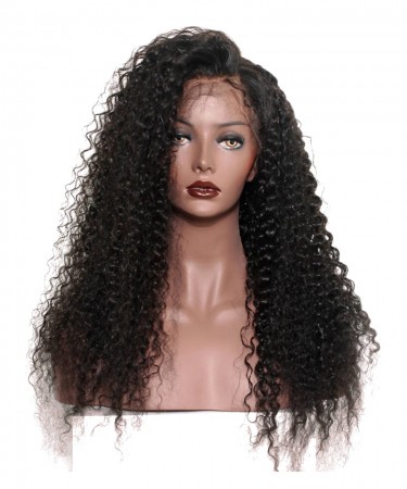 Pre Plucked Full Lace Human Hair Wigs With Baby Hair For Women Black 150% Density Brazilian Deep Curly Lace Wig Remy 