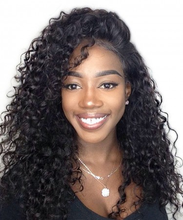 SALE! 18inch Full Lace Human Hair wigs Loose Curly 120% Density