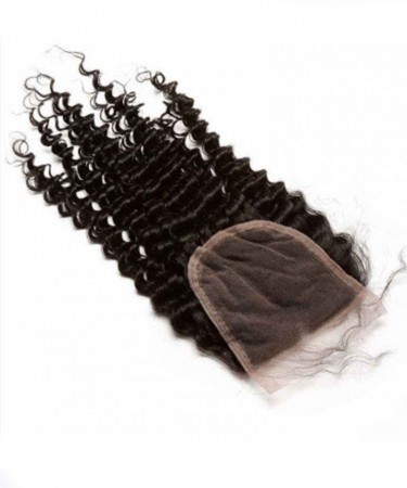 CARA Brazilian Virgin Hair Kinky Curly Human Hair Lace Closure 4x4 Lace Size