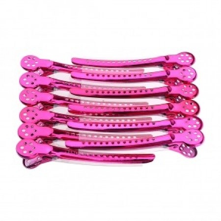 CARA 12Pcs Stainless Steel Hair Clips Professional Salon Sectioning Curling Grips Pins Hairdressing Tools Kit, 5 Colors Optional