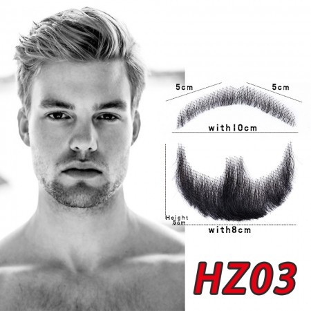 CARA Lace Beard Fake Beard For Men Mustache Hand Made By Real Hair Barba Falsa Cosplay Synthetic Lace Invisible Beards