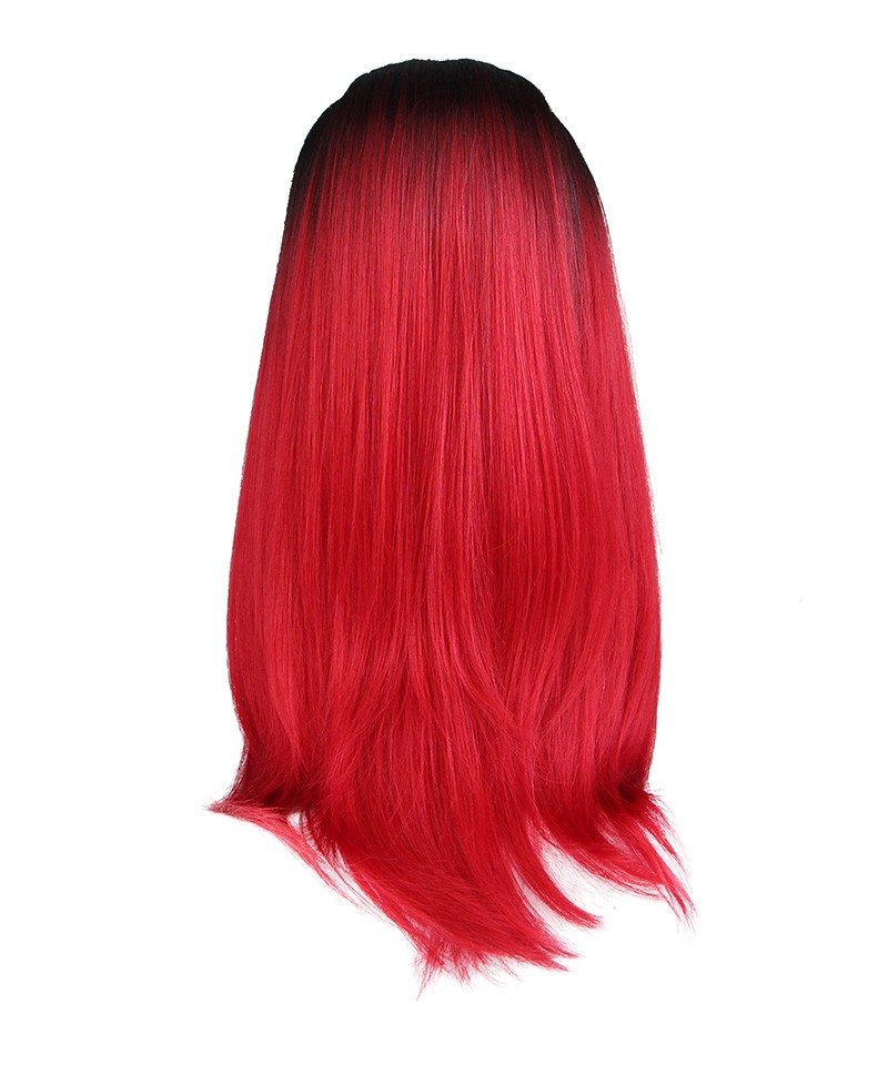 CARA 1B/Red Ombre Wigs Women Fashion Synthetic Wig Lace ...