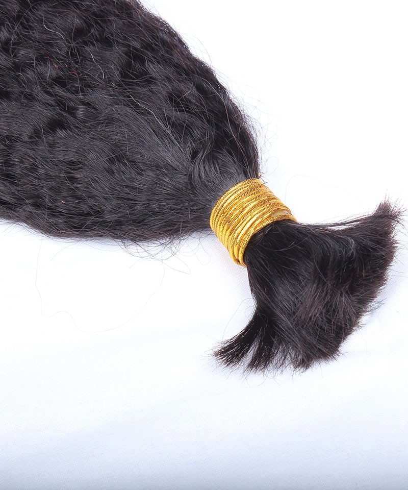 Human Braiding Hair Bulk No Attachment Brazilian Kinky Straight