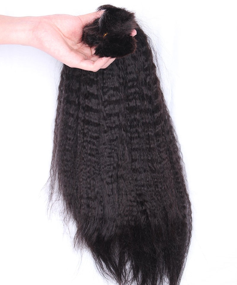 Human Braiding Hair Bulk No Attachment Brazilian Kinky Straight
