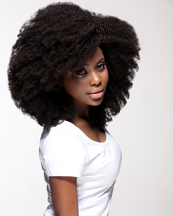 47 Collection Afro Kinky Hairstyles For Natural Hair with Simple Makeup