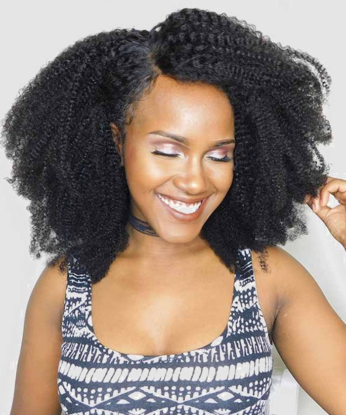 Lace Front Human Hair Wigs Afro Kinky Curly 150 Density 4B 4C Hair