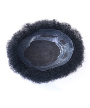 CARA 100% Human Hair 4B 4C Toupee Peruvian Hair Afro Hair Toupee Men Hair Wig 