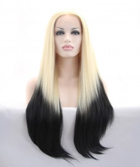 CARA Blonde Root Black Wig Ombre Wig Synthetic Wig Lace Front Wig