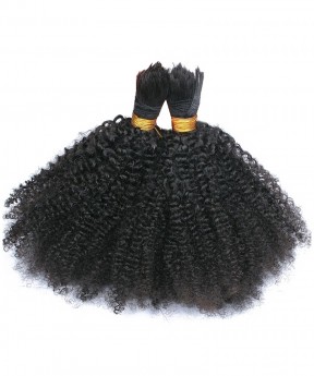 CARA Brazilian Afro Kinky Curly Braid in Bundles Hair Weave 3Pcs Human Hair Natural Color