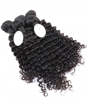 CARA Brazilian Virgin Hair Weave 3 BundlesDeep Wave 100% Human Hair Nature Color 