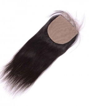 CARA Brazilian Virgin Human Hair Straight 4x4 Free Part Silk Base Closure