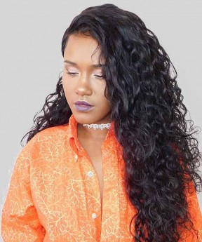 CARA 180% Density 360 Lace Frontal Wig Pre Plucked With Baby Hair Water Wave Wigs For Black Women