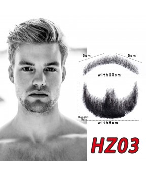 CARA Lace Beard Fake Beard For Men Mustache Hand Made By Real Hair Barba Falsa Cosplay Synthetic Lace Invisible Beards