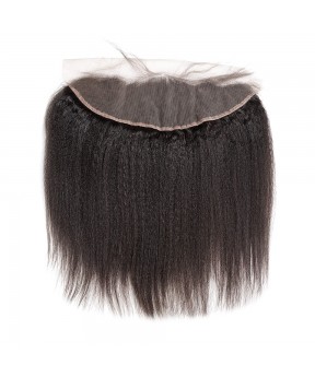 CARA Pre Plucked Kinky Straight 13x4 Ear to Ear lace frontal Bleached Knots