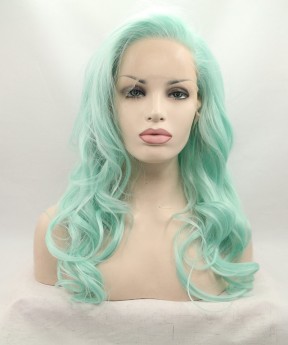CARA Light Green Lace Front Wig Wavy Synthetic Wig