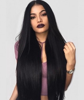 150% Density Lace Front Human Hair Wigs Yaki Straight Human Hair Wigs