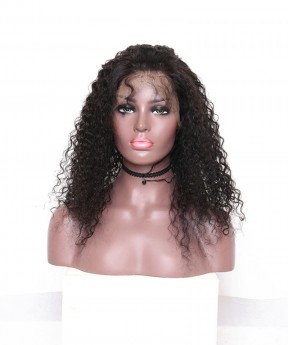 Brazilian Lace Wigs Deep Curly 16 inches 130% Density Pre-Plucked Natural Hairline