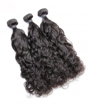 CARA 3 Pcs Water Wave Cutile Kept Remy Hair Weaves Peruvian Virgin Hair Bundles 