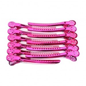 CARA 12Pcs Stainless Steel Hair Clips Professional Salon Sectioning Curling Grips Pins Hairdressing Tools Kit, 5 Colors Optional