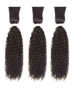 CARA Brazilian Kinky Curly Braid in Bundles Human Hair Weave 3 Pcs Natural Color