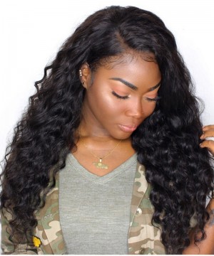 CARA Deep Wave Pre Plucked Full Lace Human Hair wigs 120% Density Brazilian Virgin Hair  