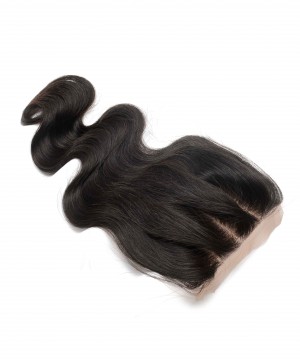 CARA Brazilian Body Wave Human Hair  4x4 Medium Brown Silk Base Lace Closure