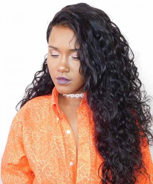 Brazilian Natural Water Wave Lace Front Human Hair Wigs 250% Density 