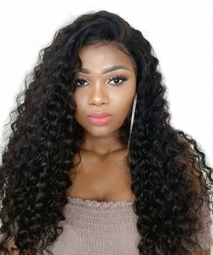 CARA 360 Lace Frontal Wig Pre Plucked With Baby Hair Brazilian 180% Density Deep Wave Lace Wigs