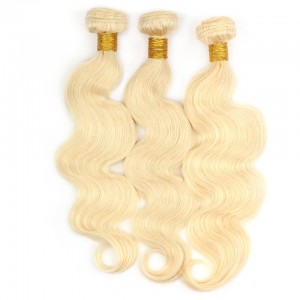 CARA Brazilian Body Wave Human Hair Weave Bundles 3 Pcs 613 Blonde Color