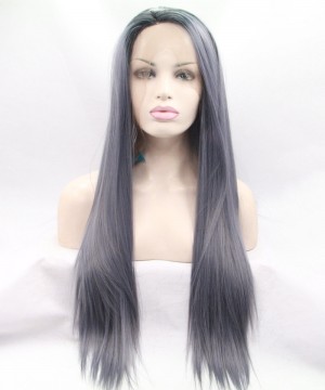 CARA Hot Sales Grey Color Synthetic Wig Lace Front Wig