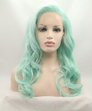 CARA Light Green Lace Front Wig Wavy Synthetic Wig