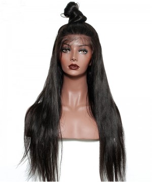 Pre Plucked Full Lace Human Hair Wigs For Women Black 180% Density Brazilian Straight Lace Wig With baby Hair 