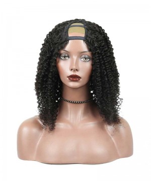 CARA Brazilian Kinky Curly U Part Wig 18inch Lace Front Wigs Human Hair