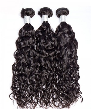 CARA Water Wave Malaysion Virgin Hair 3 Pcs  Bundles Cutile Kept Remy Hair Weaves