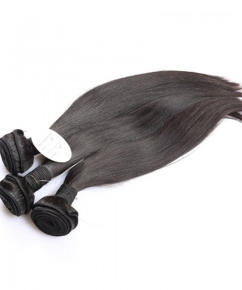 CARA 100% Human Hair 2 Pcs Straight Brazilian Virgin Hair Bundles Natural Black