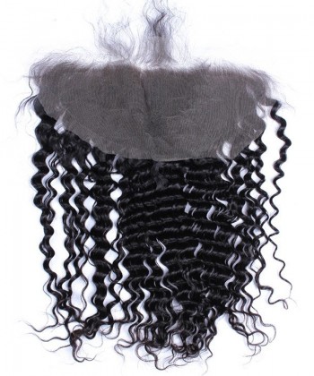 CARA Deep Wave Brazilian Hair 13x6 Ear To Ear Lace Frontal Closure With Baby Hair Natural Color