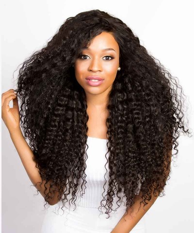 CARA Human Hair Deep Wave 360 Lace Frontal Closure With 3 Bundles