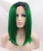 CARA Ombre Wig 1B/Green Straight Short Synthetic Wig 