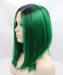 CARA Ombre Wig 1B/Green Straight Short Synthetic Wig 